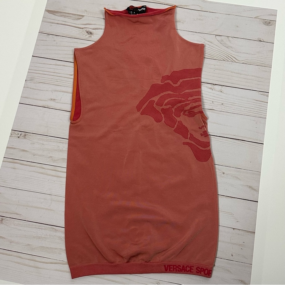 VERSACE SPORT sleeveless top high neck in melon - size large